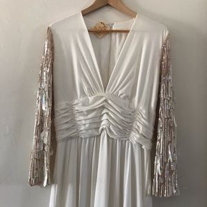 Vintage, white sequined gown